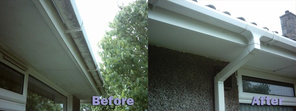 Before and After Hand Cleaning Fascia and Soffit Cleaning by GM Services, Cork, Ireland