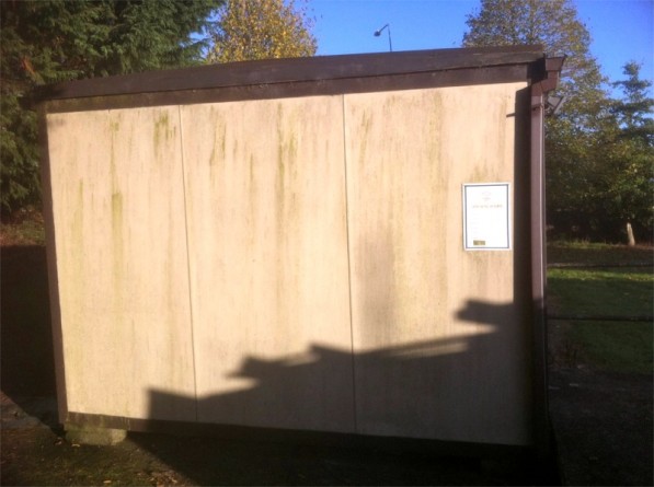 Shed before soft washing by G M Services, Window Cleaning & Power Washing, Cork, Ireland